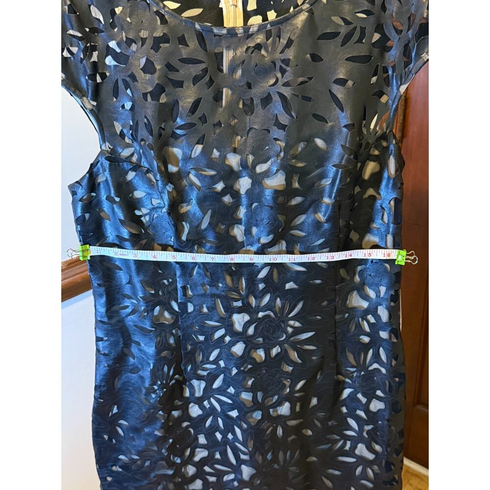 NWT Julia Jordan Black Floral Laser Cut Sheath Cocktail Dress Size 14 - Picture 14 of 16